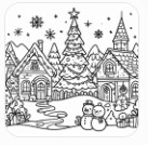 Christmas Village Coloring Pages