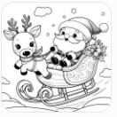 Santa and His Sleigh Coloring Pages