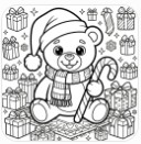 Christmas Teddy Bear Coloring Pages