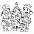 Christmas Family Coloring Pages