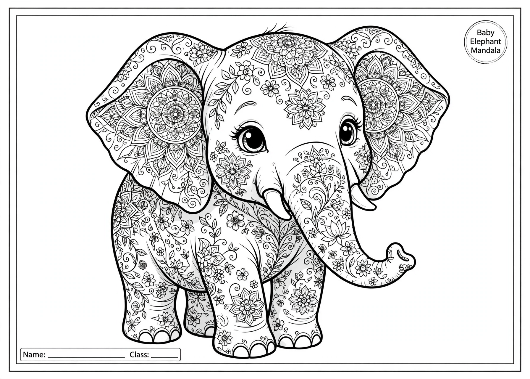 Baby Elephant Mandala