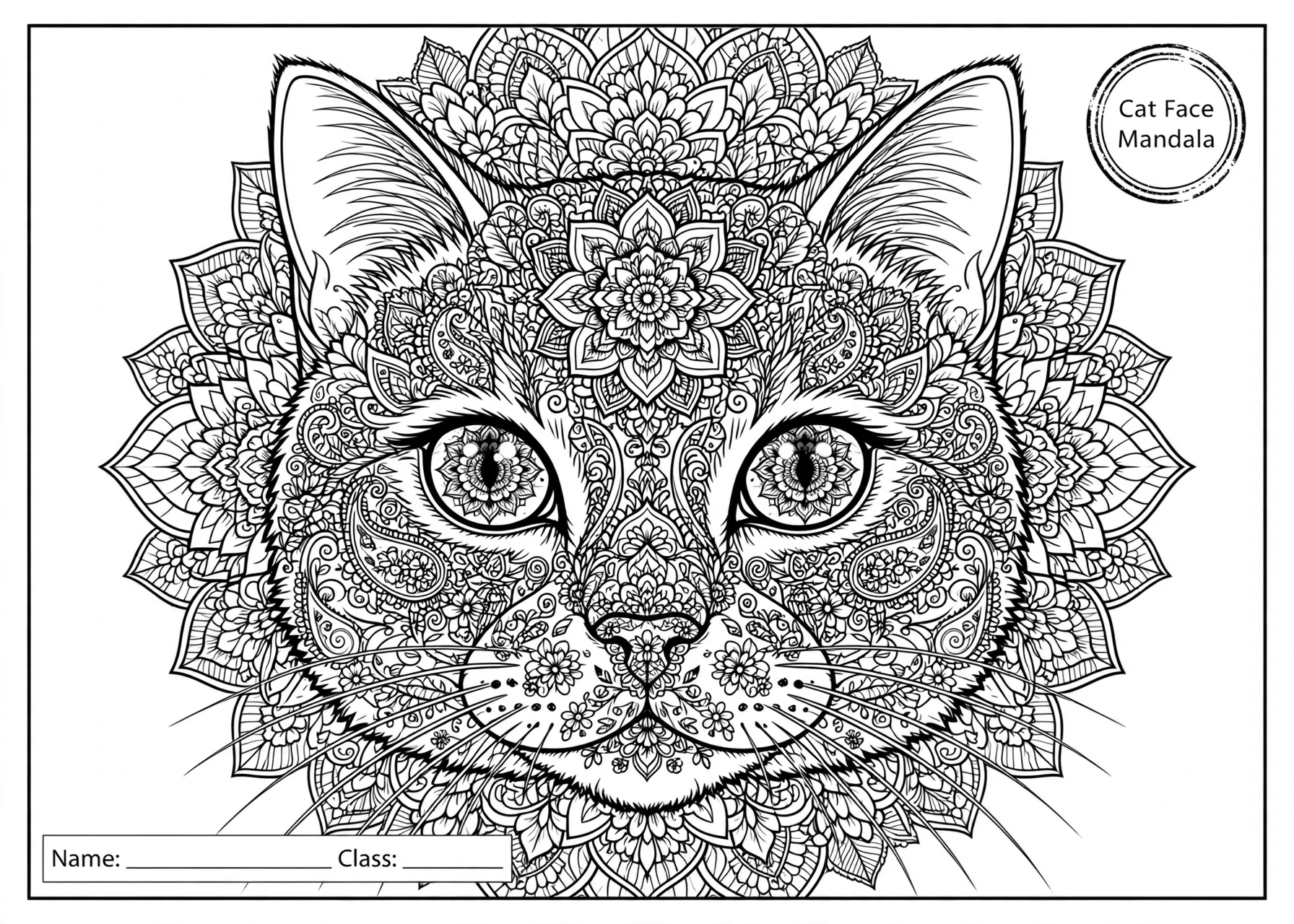 Elegant Cat Mandala