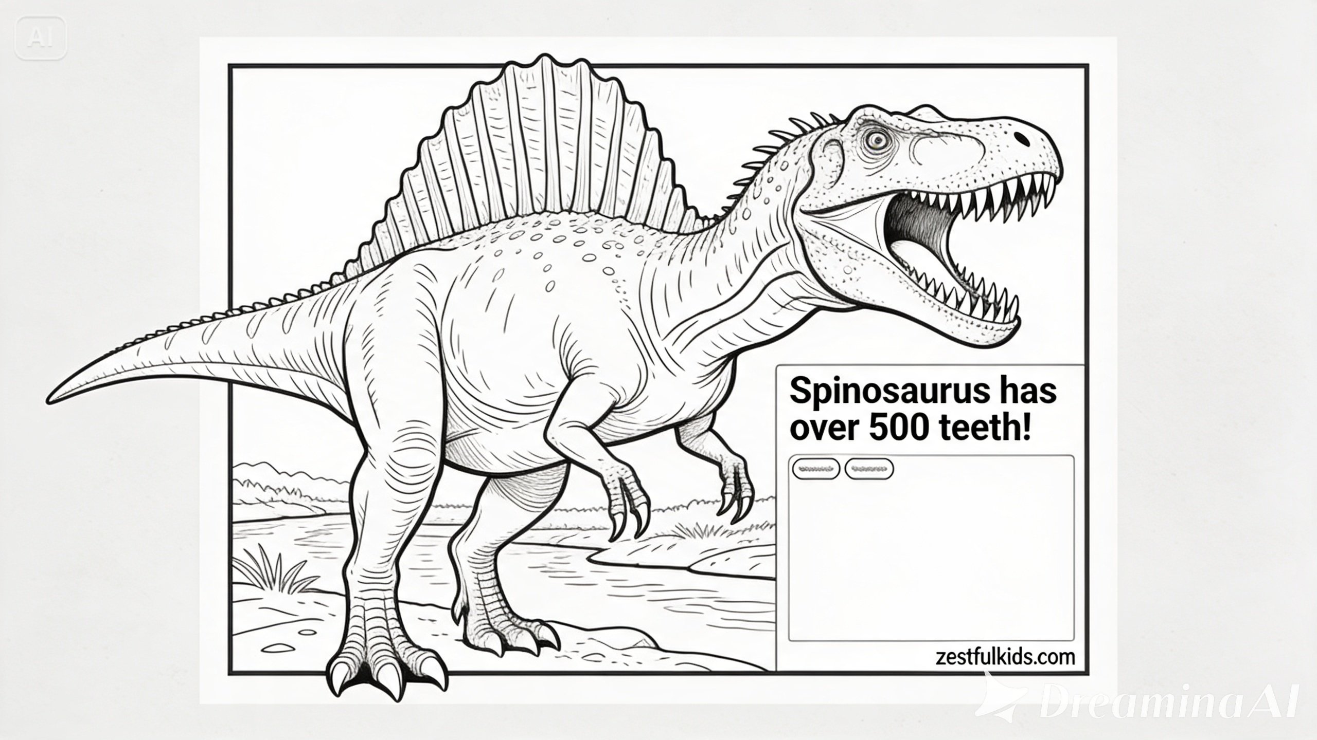 Dinosaur Has 500 Teeth Coloring Page_Real Pic