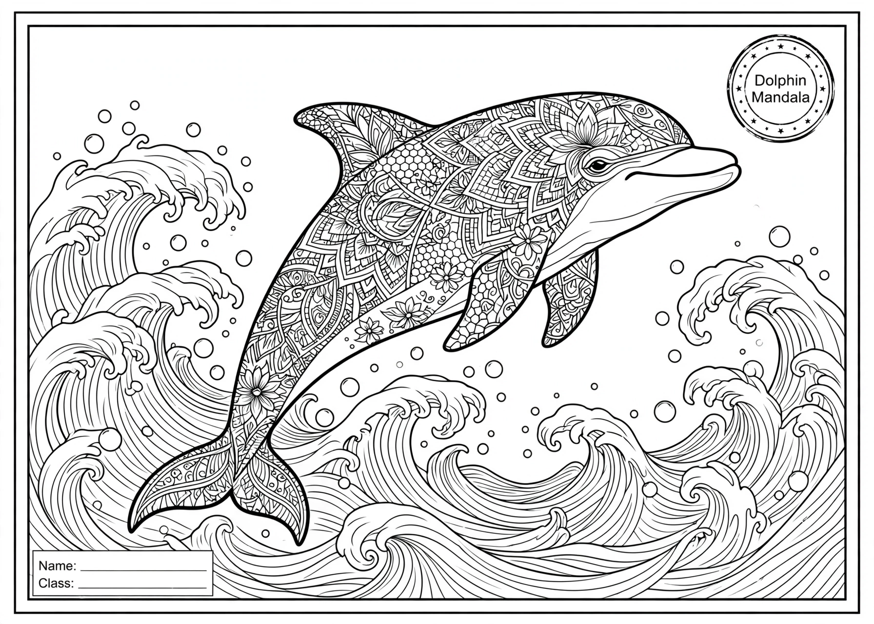 Dolphin Mandala in the Ocean