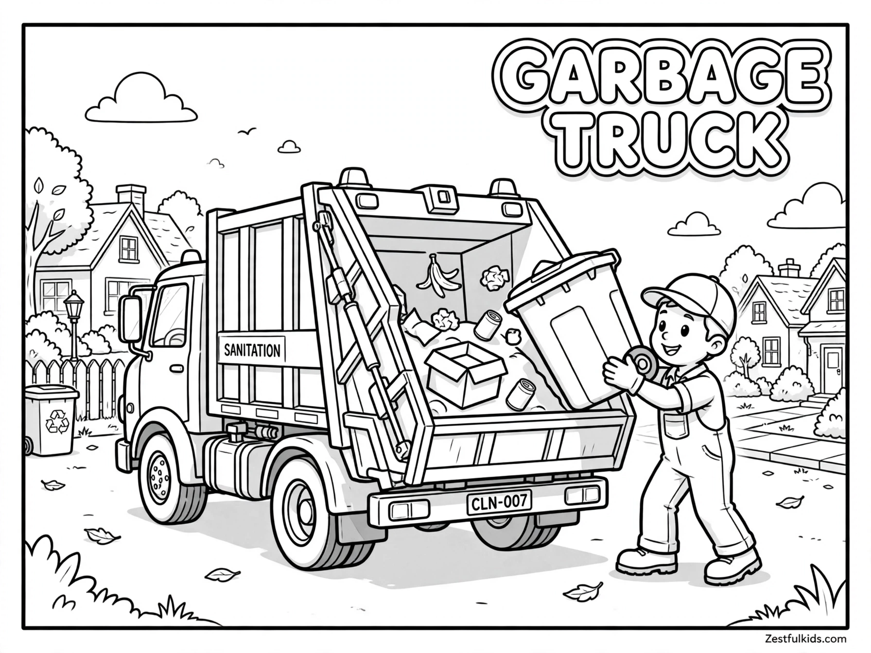 Garbage Truck Coloring Sheets