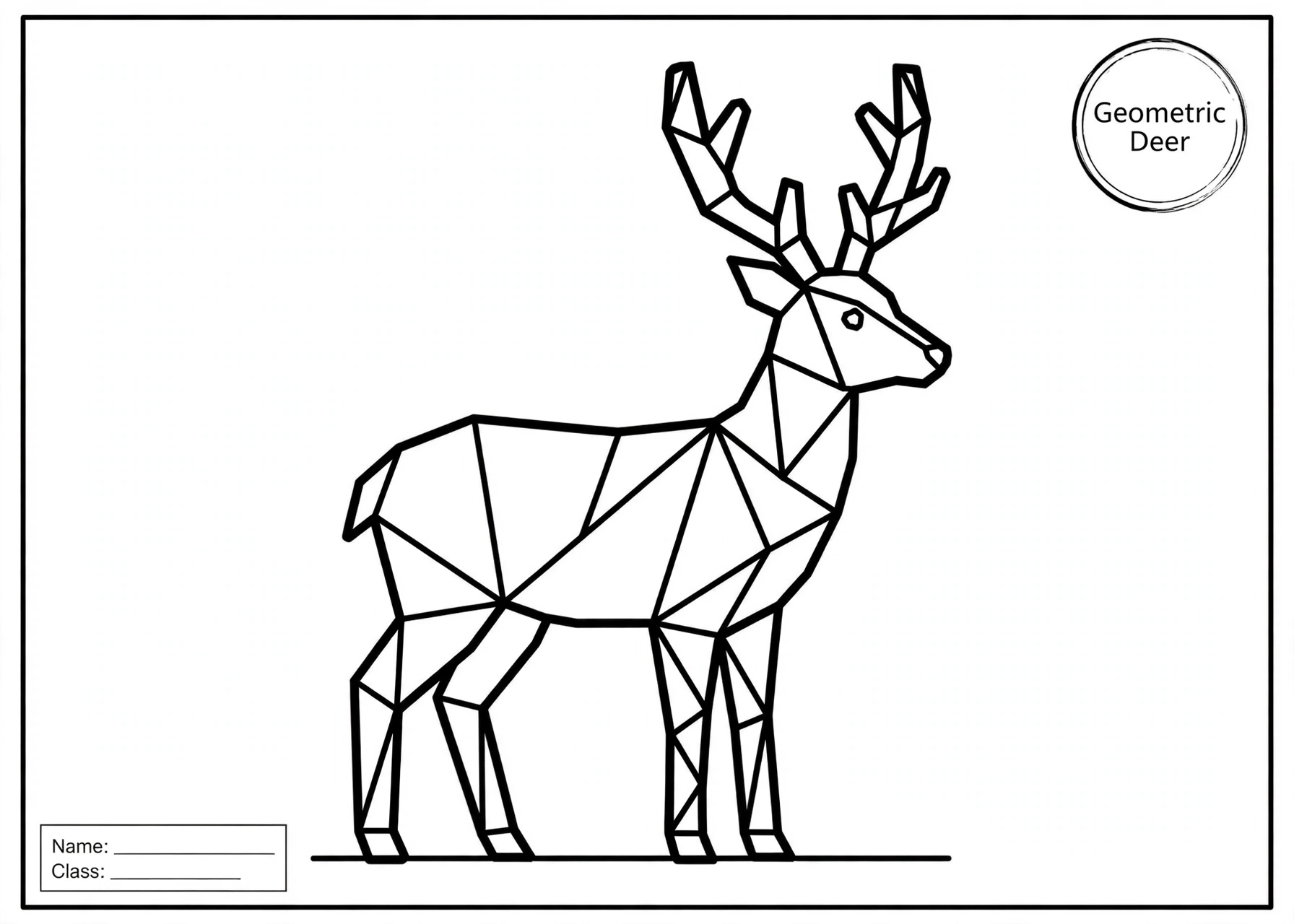 Minimalist Geometric Deer