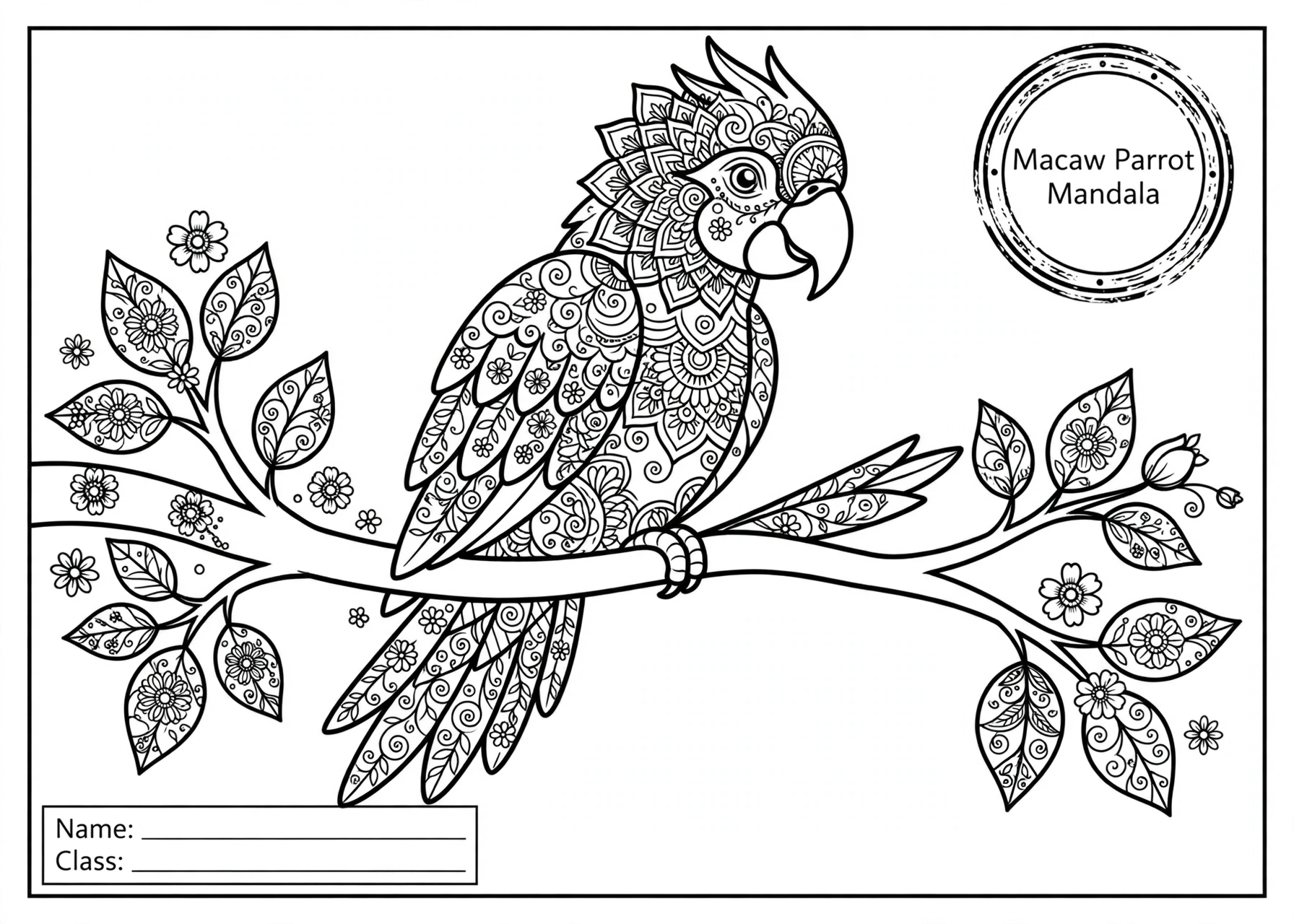 Exotic Macaw Mandala