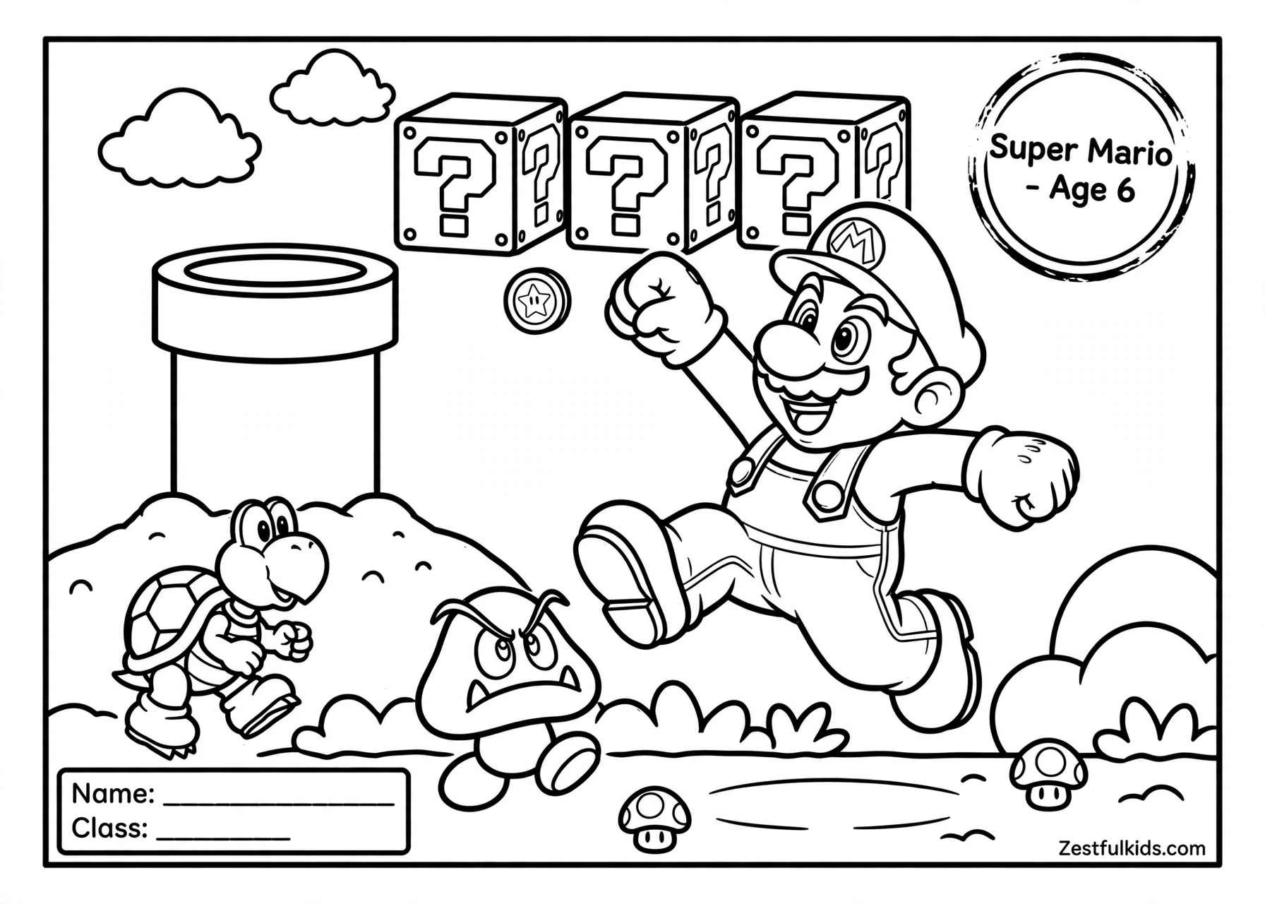 Super mario coloring pages - 6 Age