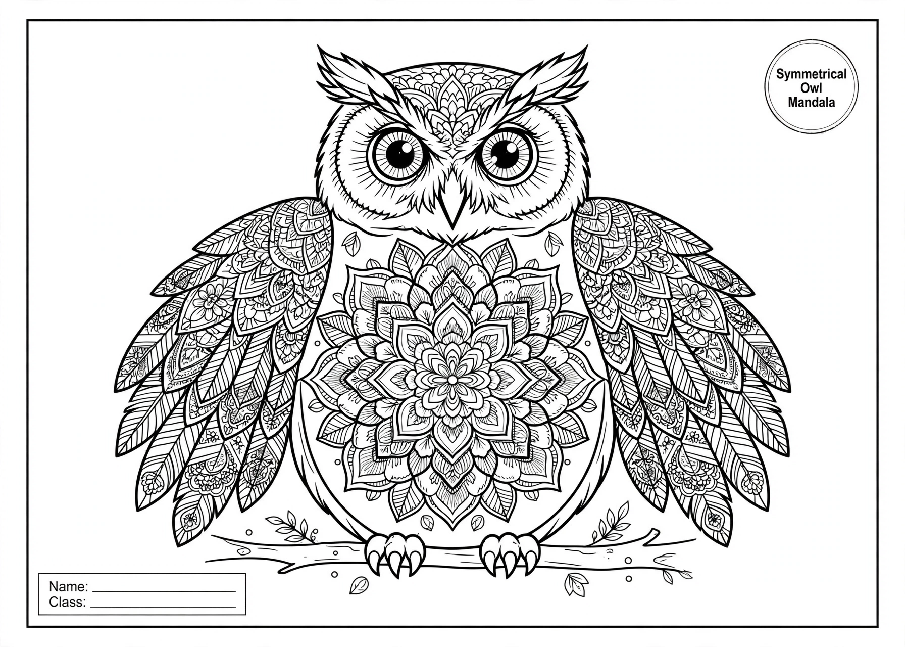 Symmetrical Owl Mandala