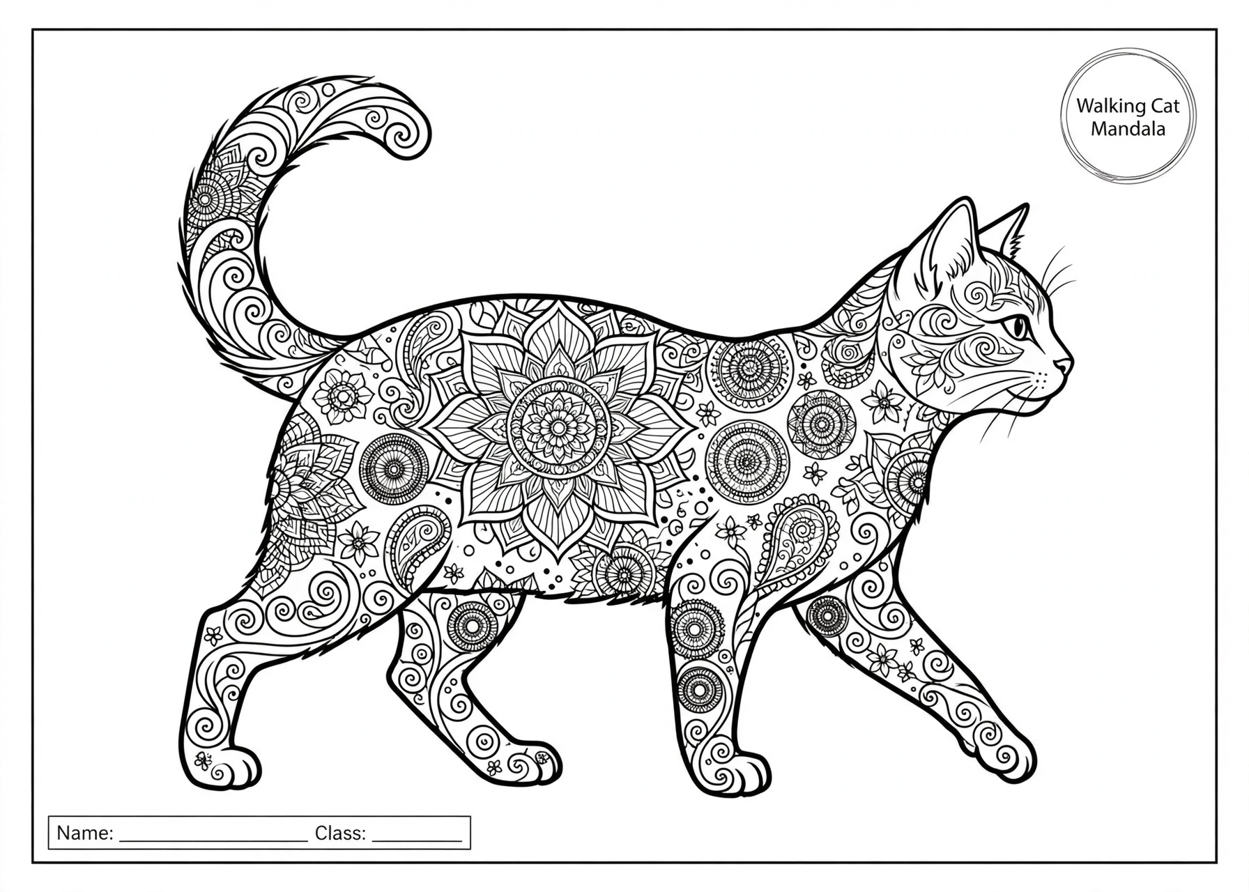 Walking Cat Mandala
